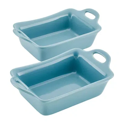 Rachael Ray Ceramic Rectangular 2-pc. Au Gratin Dish In Blue