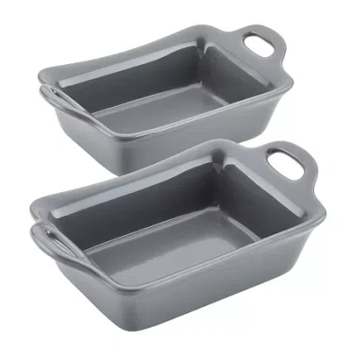 Rachael Ray Ceramic Rectangular 2-pc. Au Gratin Dish In Gray