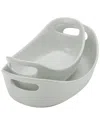 Rachael Ray Ceramics Bubble & Brown 2pc Oval Baker Set