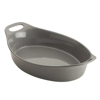 Rachael Ray Ceramics Oval Baker, 2.5 Quart, Gray