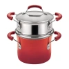 Rachael Ray Classic Brights 3-qt. Steamer Set With Lid In Red