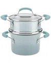 Rachael Ray Classic Brights Aluminum Nonstick 3 Qt Steamer In Blue