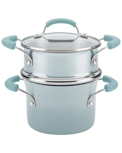 Rachael Ray Classic Brights Aluminum Nonstick 3 Qt Steamer In Blue