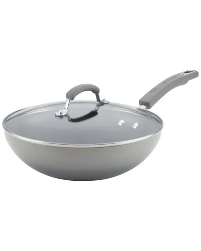 Rachael Ray Classic Brights Collection Covered Stir Fry Pan In Gray