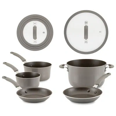 Rachael Ray Cook & Create Aluminum Nonstick Cookware Set, 11-piece, Gray