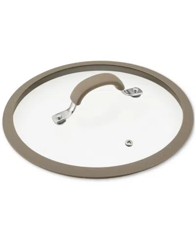Rachael Ray Cook + Create 10" Silicone-rimmed Glass Lid, Taupe