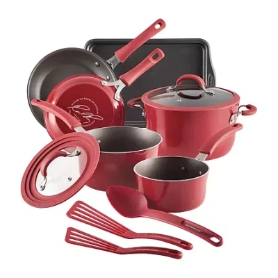 Rachael Ray Cook + Create 11-pc. Non-stick Cookware Set In Red