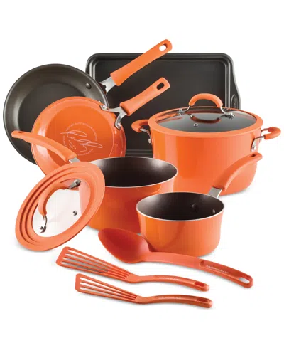 Rachael Ray Cook + Create Aluminum Nonstick Cookware Set, 11 Piece In Orange