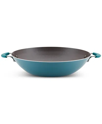 Rachael Ray Cook + Create 14" Nonstick Wok In Agave Blue