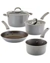 Rachael Ray Cook + Create Aluminum Nonstick Cookware, 6 Piece Set In Grey