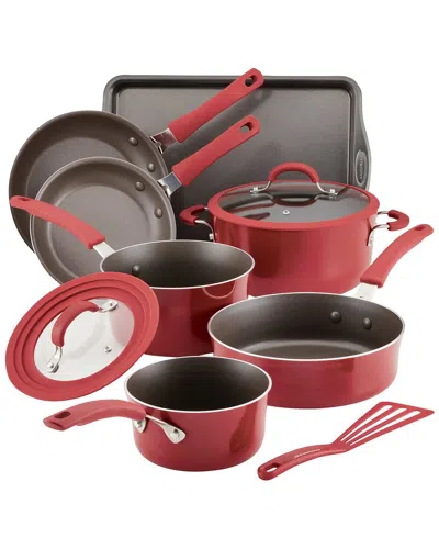 Rachael Ray Cook + Create Aluminum Nonstick Cookware Set, 10pc In Red