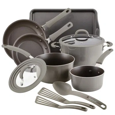 Rachael Ray Cook + Create Aluminum Nonstick Cookware Set, 11-piece In Gray