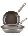 Rachael Ray Cook + Create Aluminum Nonstick Frying Pan Set, 2pc In Grey