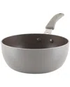 Rachael Ray Cook + Create Aluminum Nonstick Saucier Pan, 3-quart In Grey