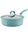 Rachael Ray Cook + Create Aluminum Nonstick Saute Pan With Lid, 3 Quart In Blue