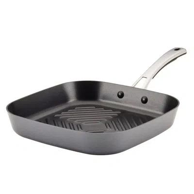 Rachael Ray Cook + Create Hard Anodized Nonstick Deep Grill Pan, 11-inch In Black