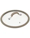 Rachael Ray Cook + Create 10" Silicone-rimmed Glass Lid, Taupe