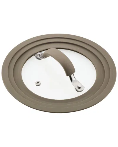Rachael Ray Cook + Create Large Silicone-rimmed 8.5in Glass Lid In Brown