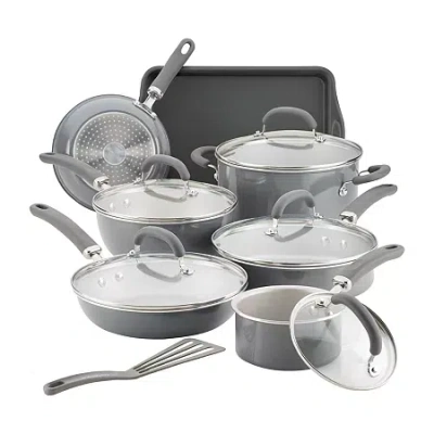 Rachael Ray Create Delicious 13-pc. Aluminum Non-stick Cookware Set In Gray