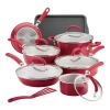 Rachael Ray Create Delicious 13-pc. Aluminum Non-stick Cookware Set In Red