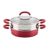 Rachael Ray Create Delicious 3-pc. Aluminum Non-stick Steamer With Insert In Red
