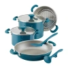 Rachael Ray Create Delicious Stackable Nonstick 8-pc. Cookware Set In Blue
