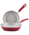 Rachael Ray Create Delicious Aluminum Nonstick 2-pc. Frypan Set In Red