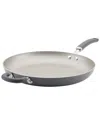 Rachael Ray Create Delicious Aluminum Nonstick Frying Pan With Helper Handle, 14.5in In Grey
