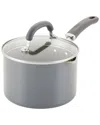 Rachael Ray Create Delicious Aluminum Nonstick Straining Saucepan, 3-quart In Grey