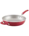 Rachael Ray Create Delicious Enameled Aluminum 12in Skillet In Red