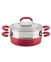 Rachael Ray Create Delicious Aluminum Nonstick Steam Set In Red Shimmer