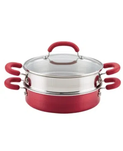 RACHAEL RAY CREATE DELICIOUS ENAMELED ALUMINUM NONSTICK 3-QT. STEAM SET