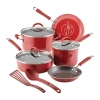 Rachael Ray Cucina 10-pc. Non-stick Cookware Set In Red