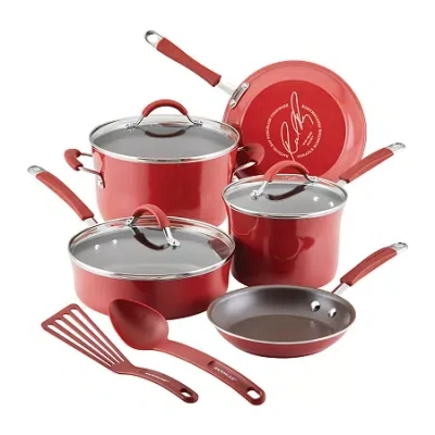 Rachael Ray Cucina 10-pc. Non-stick Cookware Set In Red