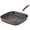 Rachael Ray Cucina 11" Hard-anodized Deep Square Grill Pan In Red