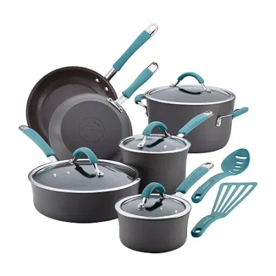 Rachael Ray Cucina 12-pc. Hard-anodized Cookware Set In Blue