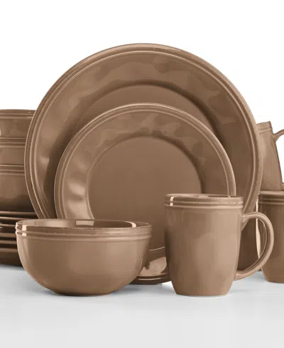 Rachael Ray Cucina 16 Pc. Dinnerware Set, Service For 4 In Brown