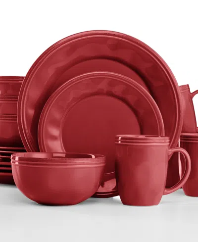 Rachael Ray Cucina Agave Blue 16-pc. Set, Service For 4 In Cranberry Red