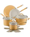 Rachael Ray Cucina Ceramic Nonstick 10-piece Cookware Set In Yellow