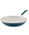 Rachael Ray Cucina Ceramic Nonstick 12.5" Frying Pan In Marine Blue