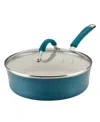 Rachael Ray Cucina Ceramic Nonstick 3-quart Saute Pan With Lid In Marine Blue