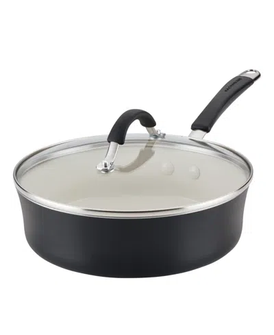 Rachael Ray Cucina Ceramic Nonstick 3-quart Saute Pan With Lid In Peppercorn