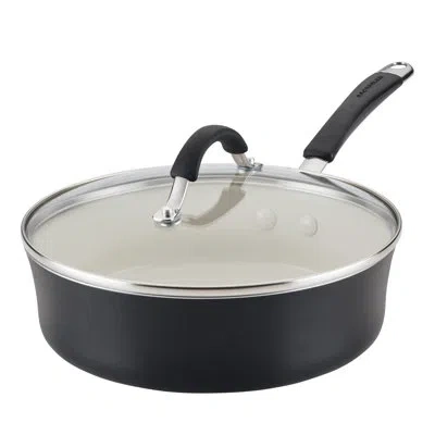 Rachael Ray Cucina Ceramic Nonstick Saute Pan With Lid, 3 Quart In Peppercorn