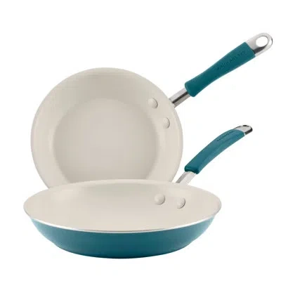 Rachael Ray Cucina Ceramic Skillet Set, 2-piece, Marine Blue
