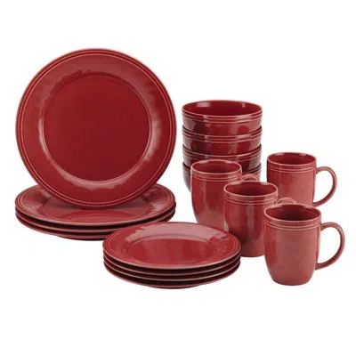 Rachael Ray Cucina Dinnerware Set, 16 Piece In Cranberry Red