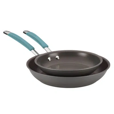 Rachael Ray Cucina Hard Anodized Nonstick Frying Pans / Skillet Set, 9.25 Inch And 11.5 Inch In Agave Blue
