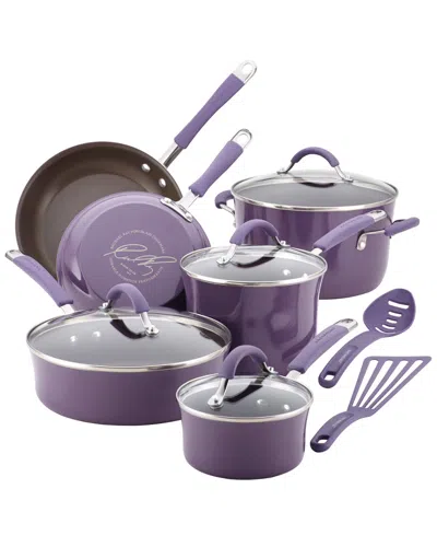 Rachael Ray Cucina Hard Porcelain Enamel Nonstick 12pc Cookware Set In Animal Print