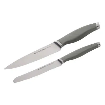 Rachael Ray Cutlery Japanese Stainless Steel Utility Knife Set, 2-piece In Gray