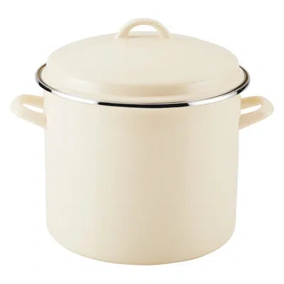 Rachael Ray Enamel-on-steel Induction Stockpot With Lid, 12 Quart, Almond