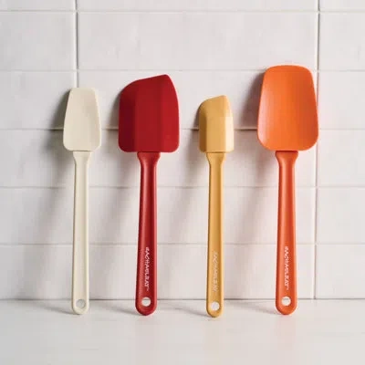 Rachael Ray Kitchen Utensil Set, Small And Medium Spatulas And Scooped Spoonulas, 4-piece, Red